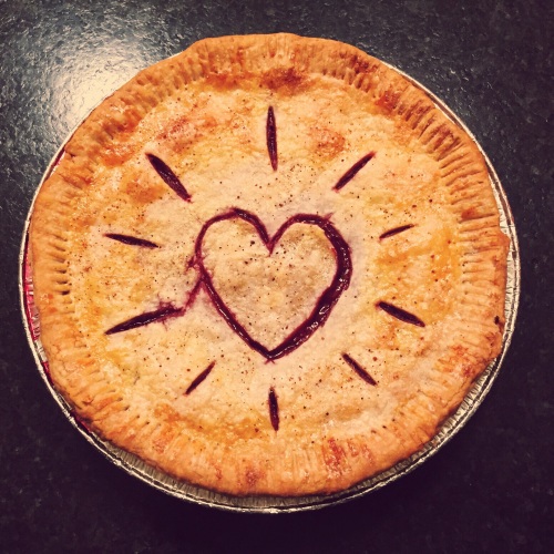 My sister-in-law makes the best pies. This one is from cherries she picked in Door County, WI last summer. Delicious! 